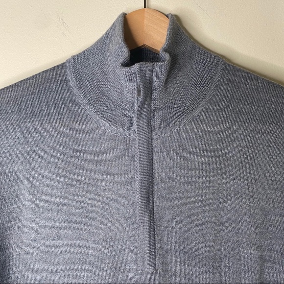 CALVIN KLEIN Gray Quarter Zip Sweater - Picture 6 of 8